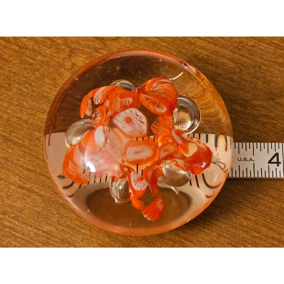 Vintage Handblown Bubbled Glass Paperweight Art Decor Display - Picture 4 of 6